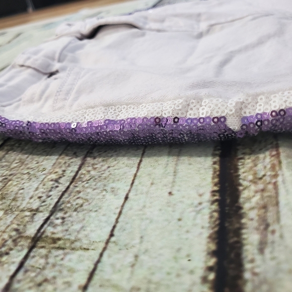 Kidpik Denim White with Purple Sequin Stripe Skirt - Picture 5 of 10